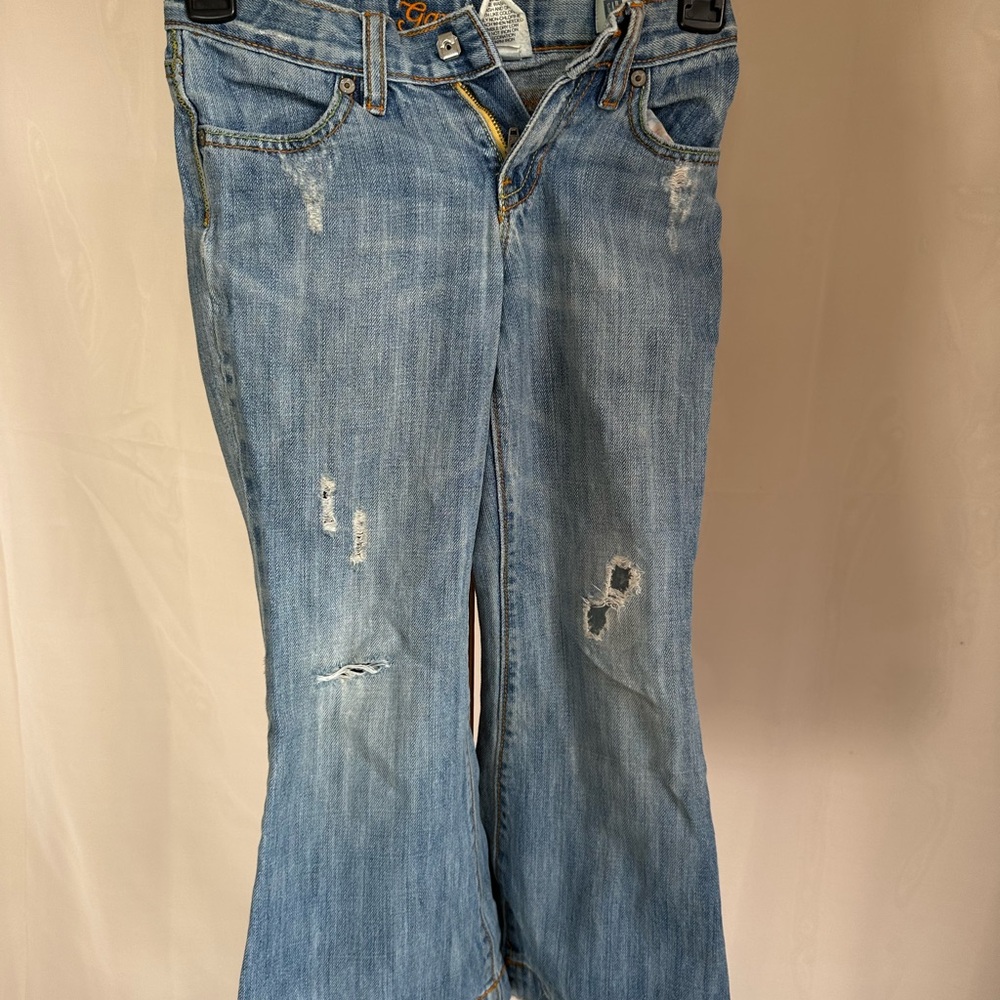 GAP Kids Long And Lean Distressed Girls’ Flare Jeans Size 6 Regular